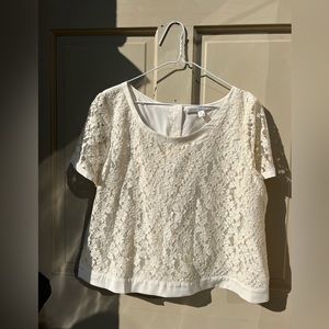 Vintage LC Lauren Conrad Lace top with snaps and ties in back